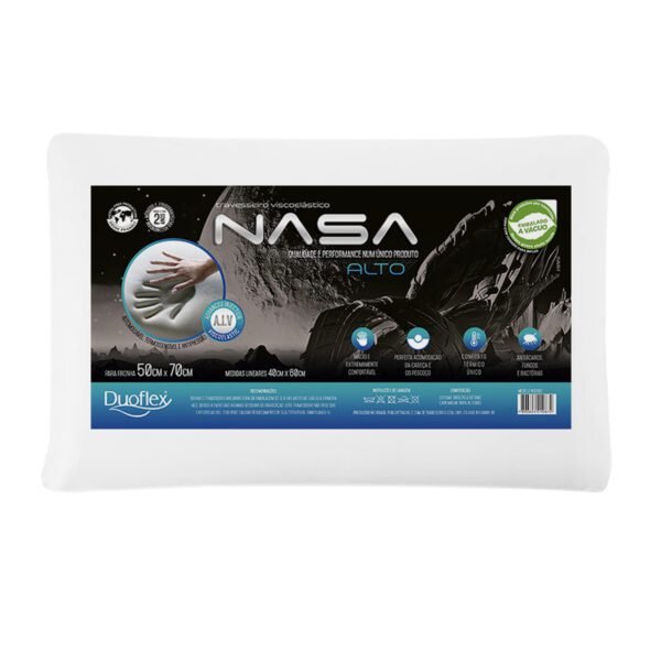 Travesseiro Nasa-x Alto - Viscoelástico 50x70cm - Duoflex