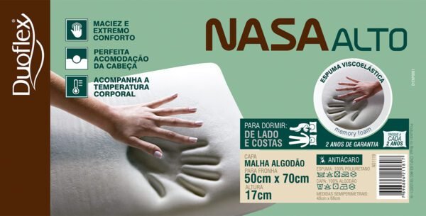 Travesseiro Nasa Alto 17 Cm Viscoelastico - Duoflex - Imagem 2