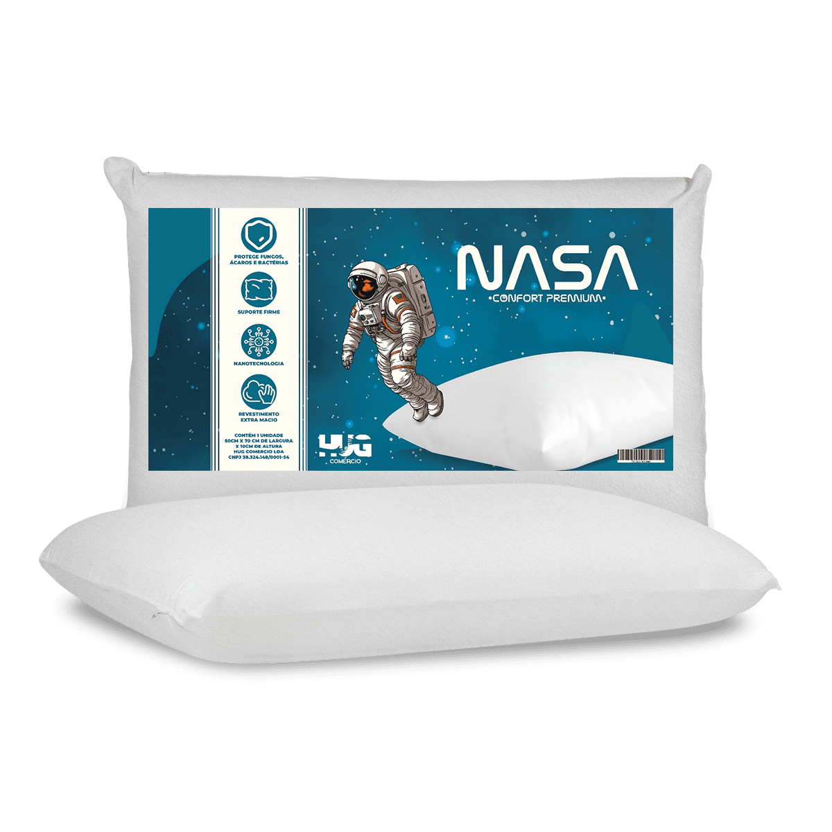 Travesseiro Hug Nasa Viscoelástico Antialérgico - Imagem 6