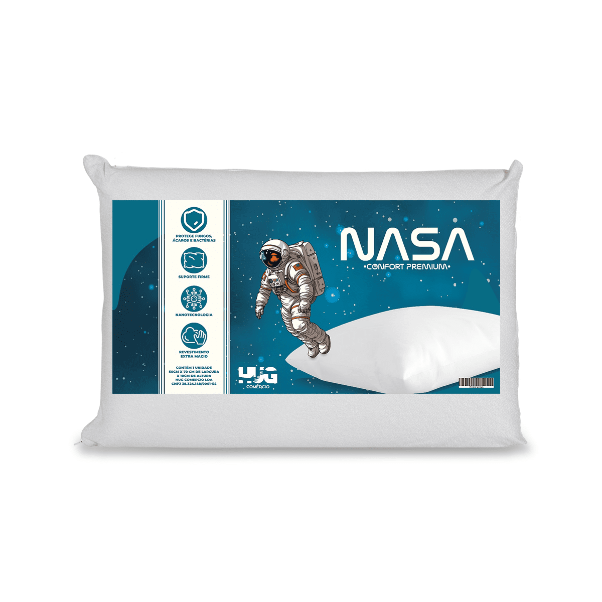 Travesseiro Hug Nasa Viscoelástico Antialérgico