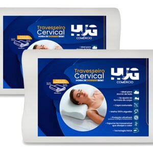 Kit 2 Travesseiros Ortopédico Cervical Nasa Anatômico - Hug